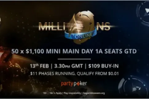 2021 partypoker MILLIONS Online 扑克锦标赛即将开始