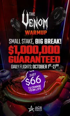 بطولة ACR Poker Venom- مليون دولار مضمون و $66 اشتراك!